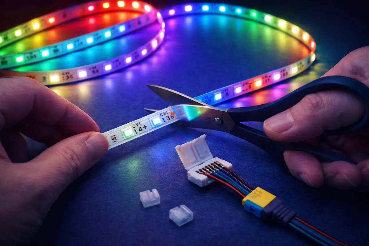 how to cut and connect led strip lights without soldering